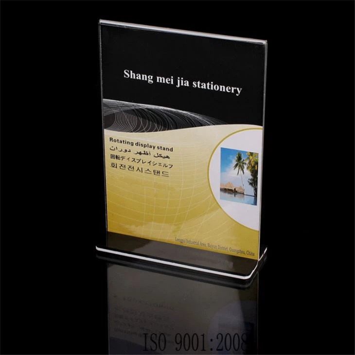 Tabletop Vertical Clear Acrylic Restaurant Menu Holders Table Stand