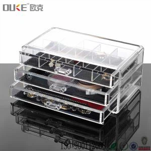 Tabletop Clear Akryl Makeup Organizer Skuffer Kosmetisk Organizer