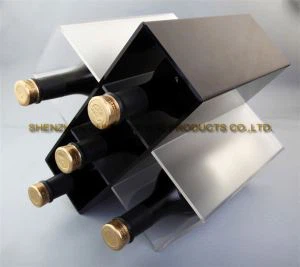 Kina egendefinerte Desktop 5 rutenettet vin stå vin Holder akryl Wine Rack