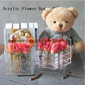 2017 Varmsalgsfelt akrylbeholdere Akryl Display Veske Custom Perspex Cube Boxes For Folwers