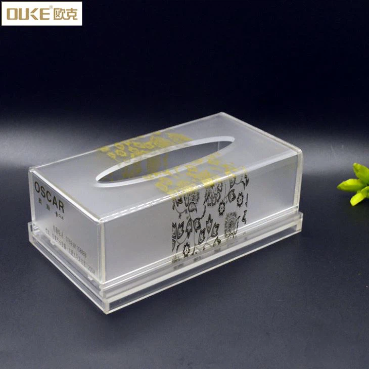 Printing Rectangle Fashionable Acrylic Tissue Box