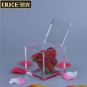 Firkantet visningsboks i Acryli Rose Flower