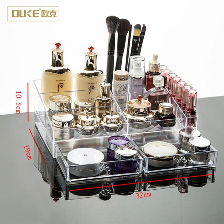 Wholesale Clear Acrylic Drawers Makeup Organizer